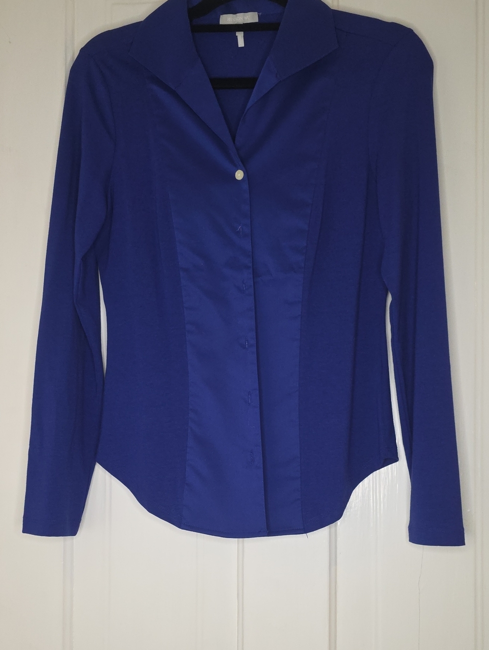 Women's Long-Sleeve Button-Down Shirt in Cobalt Blue